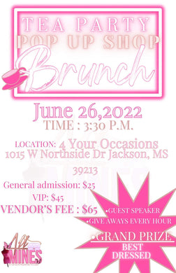 Tea party brunch/pop up shop